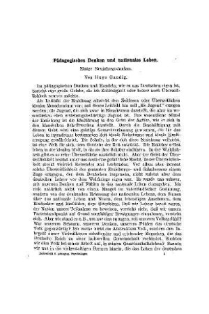Pädagogisches Denken und nationales Leben : einige Neujahrsgedanken