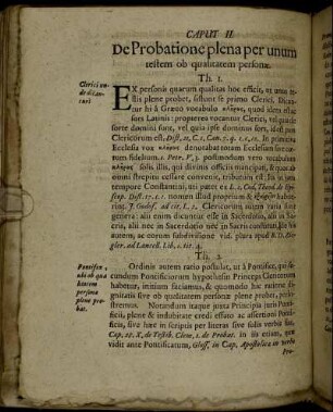Caput II. De Probatione plena per unum testem ob qualitatem personæ.