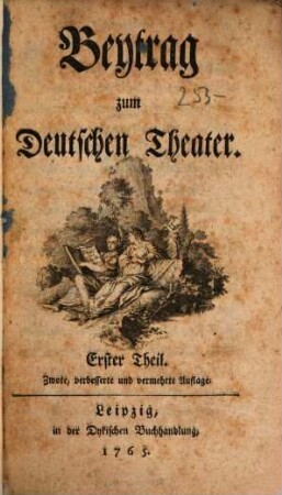 Beytrag zum deutschen Theater, Erster Theil