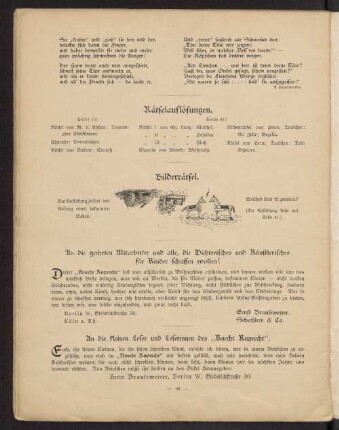 Rätselauflösungen.