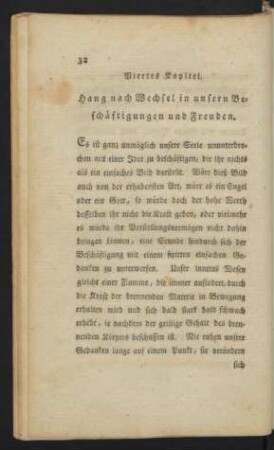 Viertes Kapitel. Hang nach Wechsel in unsern Beschäftigungen und Freuden