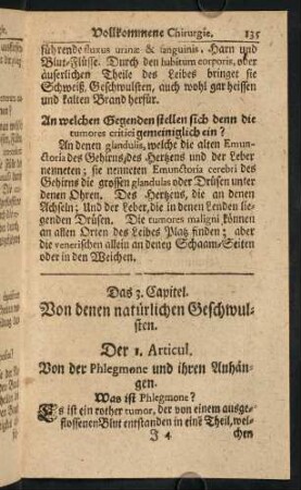 135-169, Das 3. Capitel. Von den natürlichen Geschwulsten.