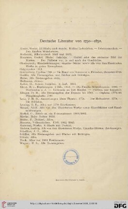 Deutsche Literatur von 1750-1850