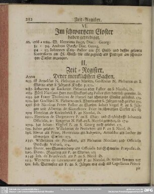 2. Zeit-Register. Derer mercklichsten Sachen