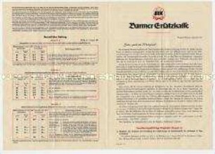Rundschreiben der Hauptverwaltung der Barmer Ersatzkasse zur geplanten Beitragserhöhung ab 1. August 1961