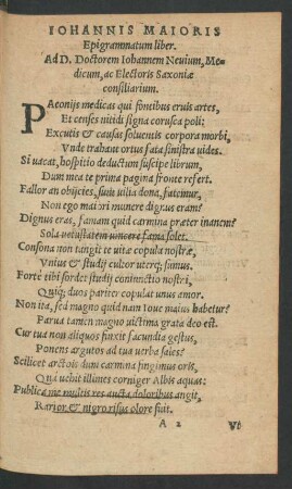 Iohannis Maioris Epigrammatum liber.