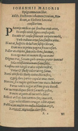 Iohannis Maioris Epigrammatum liber.