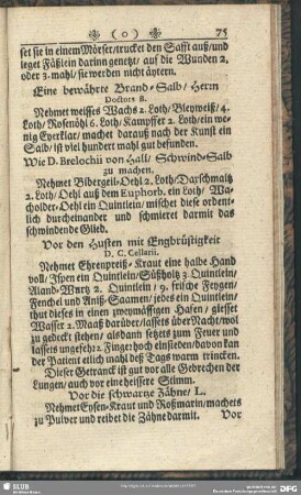 Eine bewährte Brand-Salb