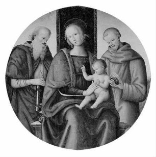 Maria mit dem segnenden Kind und Heiligen