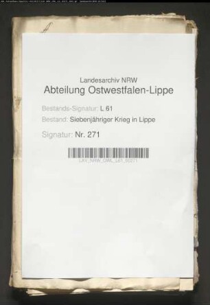 Belege über geleistete Kriegsfuhren aus dem Amt Lipperode
