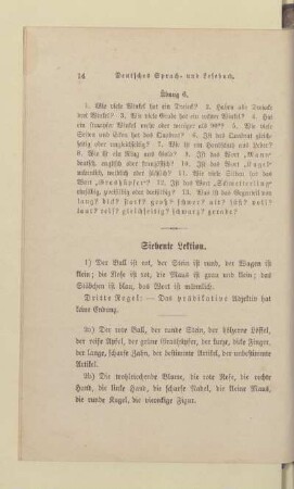 Siebente Lektion