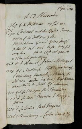 152r-159v, 13. November (1788): 565 gest. K. Justinian reg. seit 527... - 1788 gest. Gottfried Schwarz