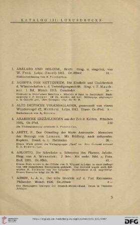 Katalog 131: Luxusdrucke (Nr. 1 - 445)