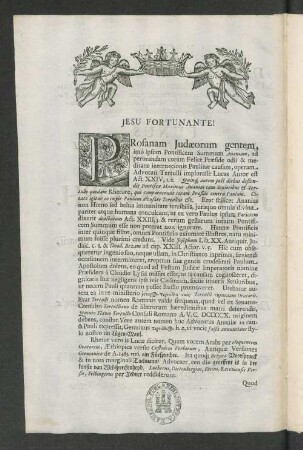 Trauerprogramm auf den Juristen Johann Christoph Hercules, gest. 1706.