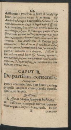 Caput III. De partibus contentis