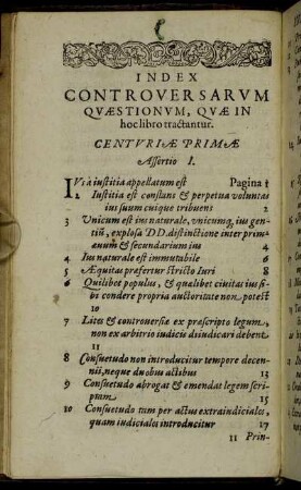 Index Controversarum Quæstionum, Quæ In hov libro tractantur.