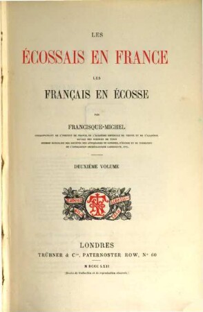 Les Écossais en France : Les Français en Écosse, 2