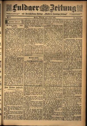 Erste Ausgabe vom Mittwoch, den 09. April 1902.