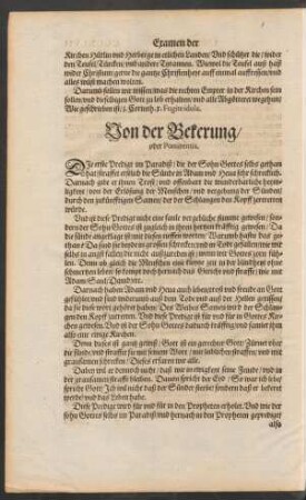 Von der Bekerung/ oder Poenitentia.