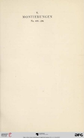V. Montierungen (Nr. 193-206)