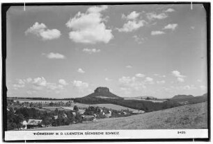 Thürmsdorf mit dem Lilienstein. Sächsische Schweiz