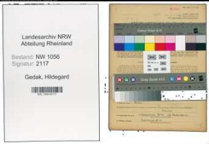 Entnazifizierung Hildegard Gedak , geb. 15.09.1914 ()