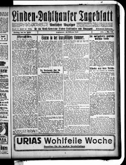 Linden-Dahlhauser Tageblatt : Bochumer Tageblatt : amtlicher Anzeiger für die Groß-Gemeinde Linden-Dahlhausen und Umgegend