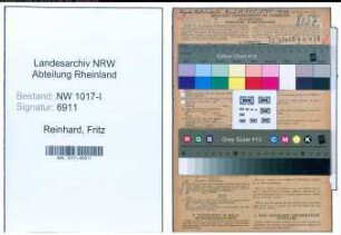 Entnazifizierung Fritz Reinhard , geb. 19.06.1898 (Chemischer Laborant)