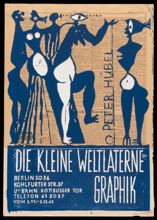 Druck des Künstlers Peter Hübel, Titel: Die Kleine Weltlaterne, 1962