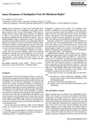 Source parameters of earthquakes from the Himalayan region