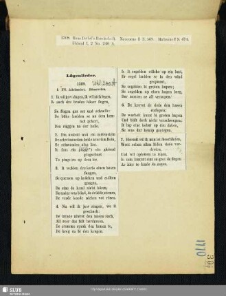 1770 Lügenlieder: Ik wil juw singen, ik wil nich legen