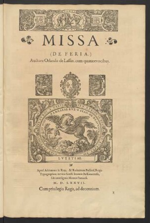 Missa de feria [...] cum quatuor vocibus
