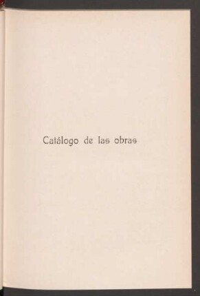 Catálogo de las obras