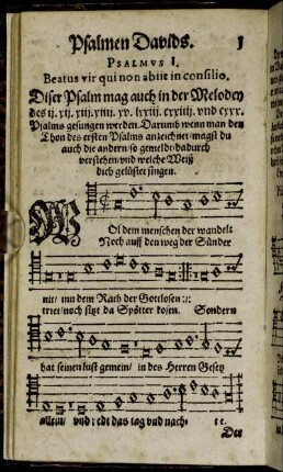 [Erster Theil] Psalmen Davids.