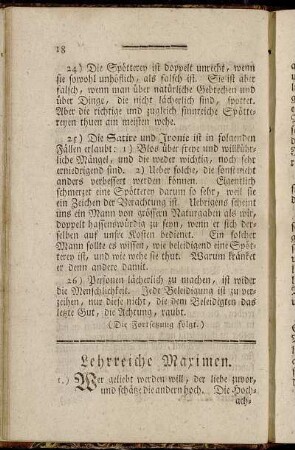 Lehrreiche Maximen