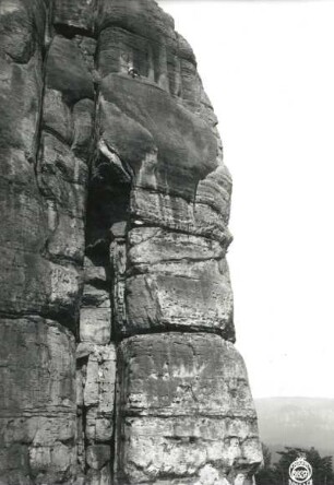 Sächsische Schweiz, Schrammsteine. Falkenstein. Seilschaft in der Kotzwand (VIIa)