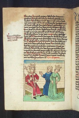 Billero bringt Helebat zu König Sedras; (Kapitel X: Von König Sedras).