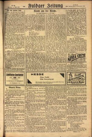 Zweite Ausgabe vom Sonntag, den 24. April 1927.
