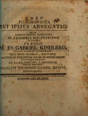 Philosophica sui ipsius abnegatio