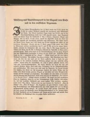 Ablösung und Ausbildungszeit in der Gegend von Guise und in den westlichen Argonnen