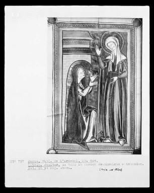 Lateinischer Psalter: Fol. 96 v: Die Heilige Clara