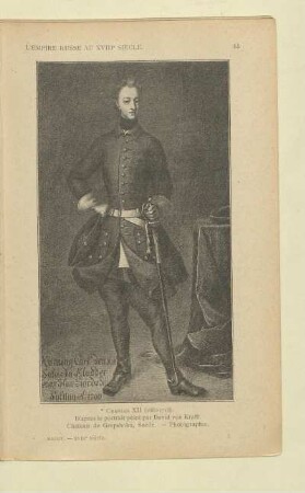 Charles XII (1682 - 1718) D'après le portrait peint par David von Krafft. Chateau de Grepsholm, Suède. - Photographie