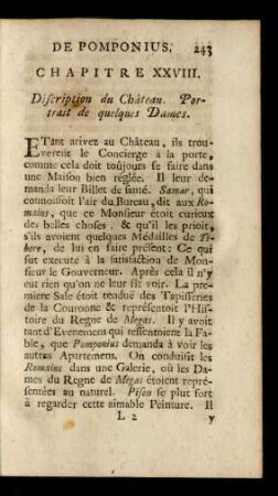 Chapitre XXVIII. Description du Château. Portrait de quelques Dames.