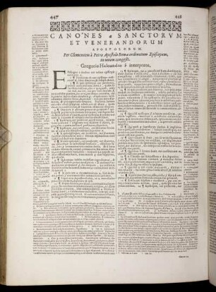 Canones Sanctorum Et Venerandorum Apostolorum.