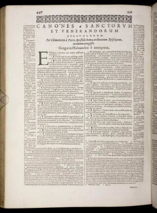 Canones Sanctorum Et Venerandorum Apostolorum.