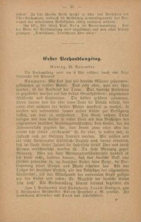 Erster Verhandlungstag