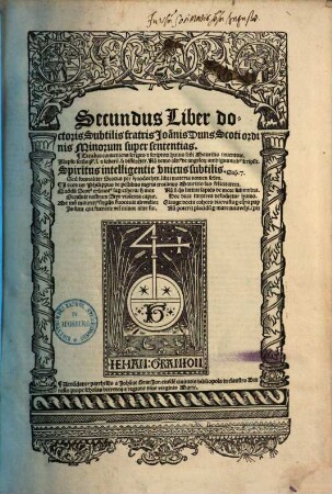 ... Liber ... super sententias, 2