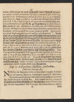 Cap. 11. de Equitibus, Nobilibus, Doctoribus, Militibus, Patriciis, etc.