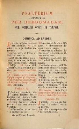 Horae diurnae breviarii Romani, ex decreto sacro-sancti concilii Tridentini restituti, S. Pii V. Pontificis Maximi jussu editi, Clementis VIII. et Urbani VIII. auctoritate recogniti : Additis novissimis sanctorum officiis