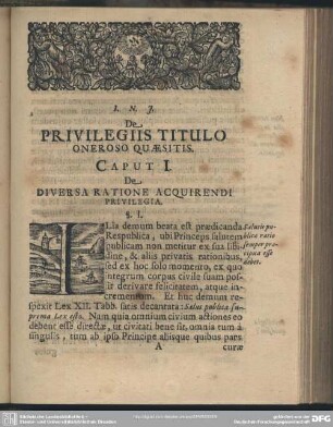 Caput I. De Diversa Ratione Acquirendi Privilegia